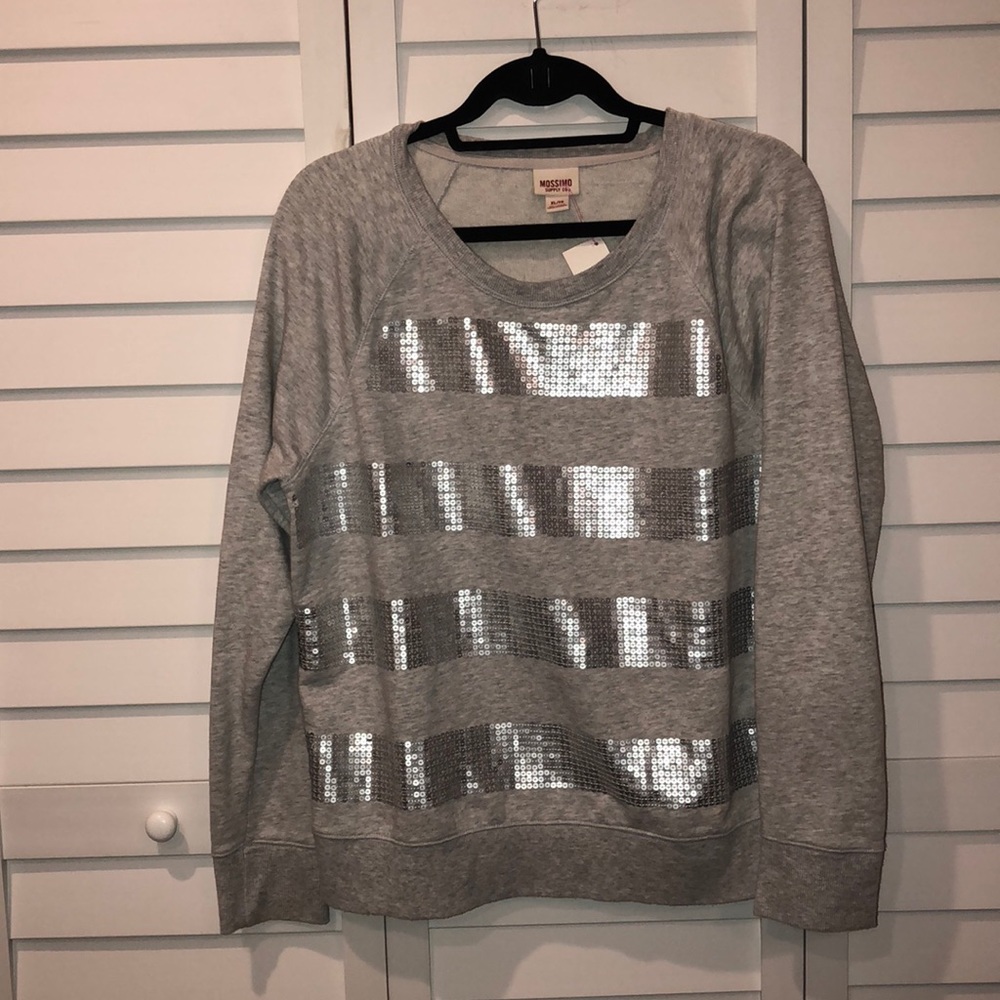 Mossimo grey sequined pullover sweater